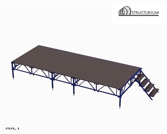 Изображение для товара Сборно-разборный подиум (сцена) с декоративной отделкой ПД-16