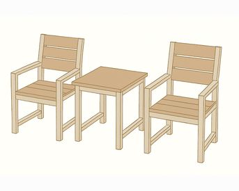Изображение для товара Комплект из 2 стульев и 1 стола