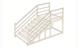 Изображение для товара Лестница металлическая (12 ступеней, просечно-вытяжной лист, без площадки) вариант 1